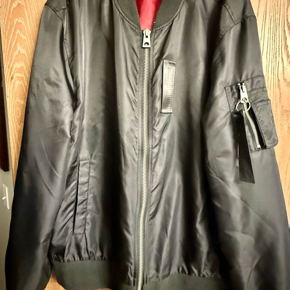 Guess Black Jacket with Red Lining